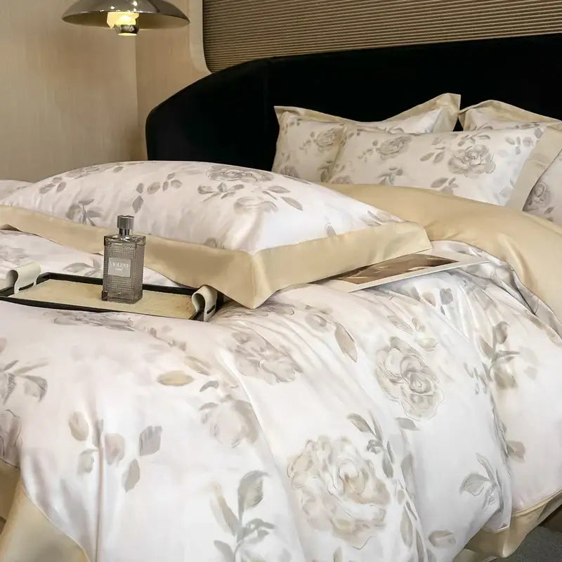 Ivory Eucalyptus Floral Bedding