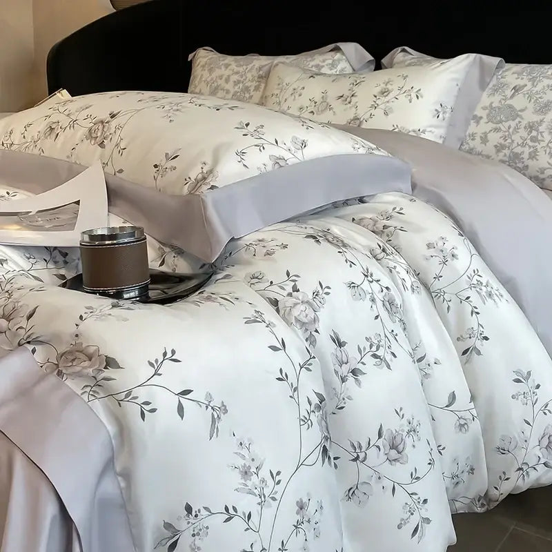 Ivory Eucalyptus Floral Bedding