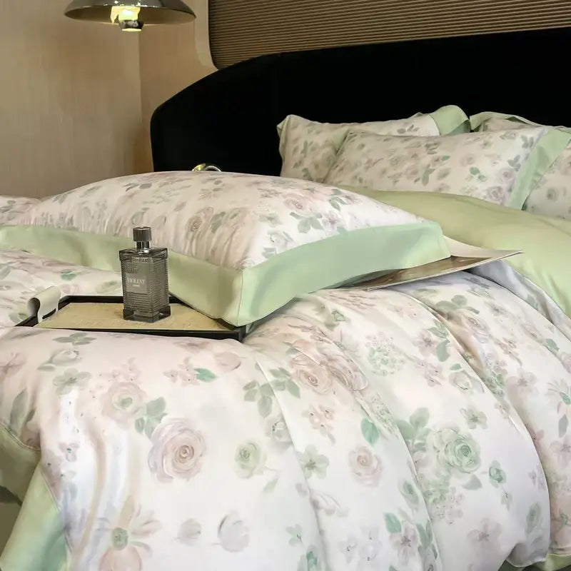 Ivory Eucalyptus Floral Bedding