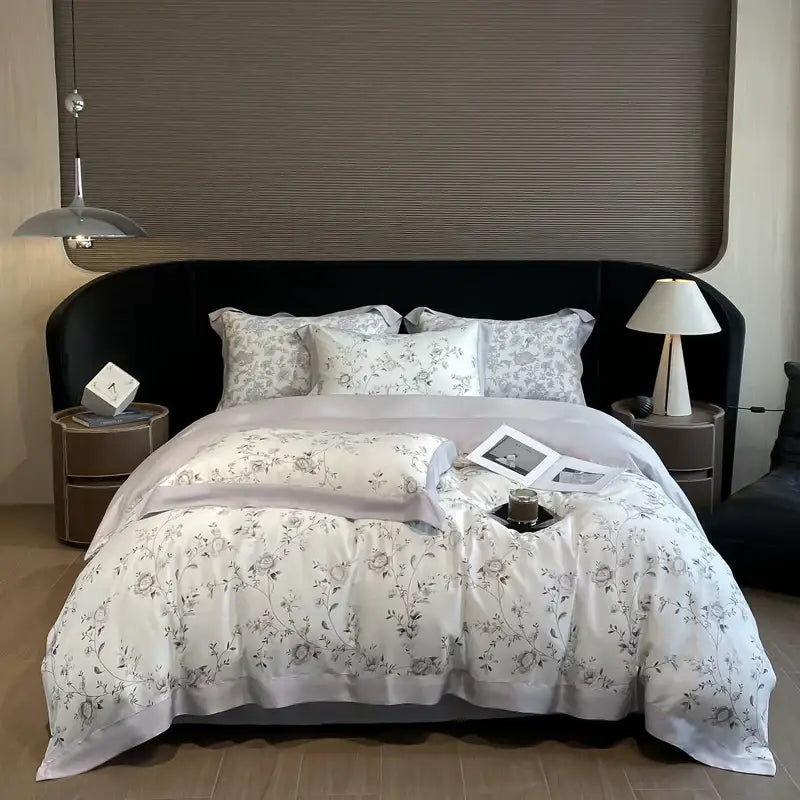 Ivory Eucalyptus Floral Bedding