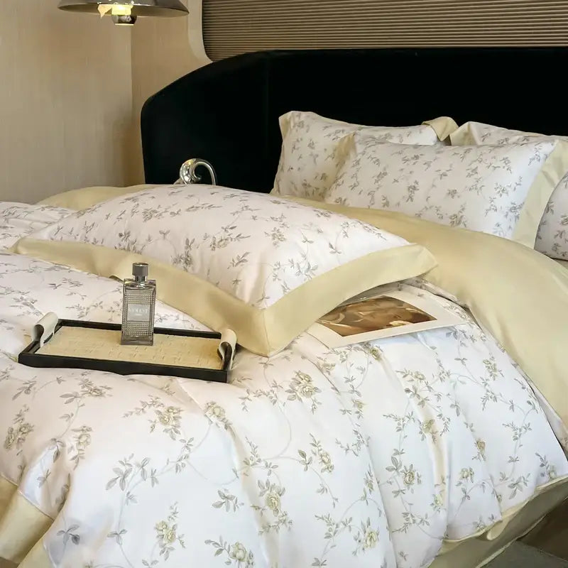 Ivory Eucalyptus Floral Bedding