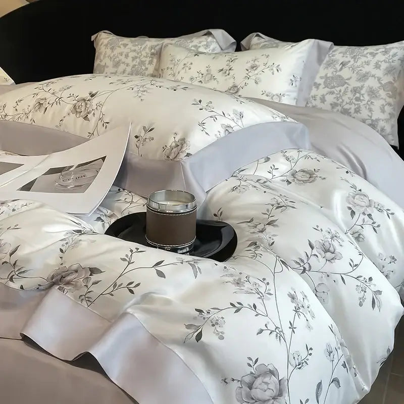 Ivory Eucalyptus Floral Bedding