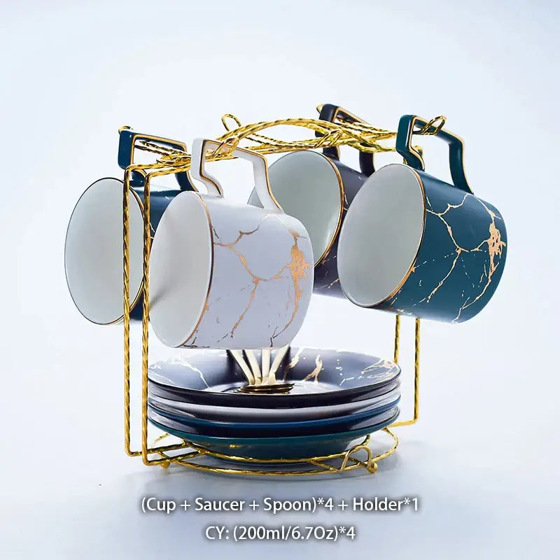 Marble Ceramic Tea Set