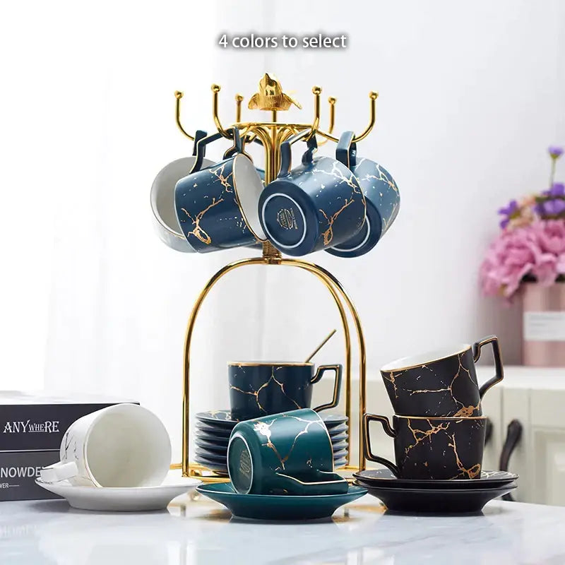 Marble Ceramic Tea Set