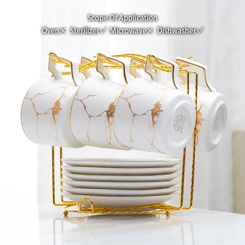 Marble Ceramic Tea Set