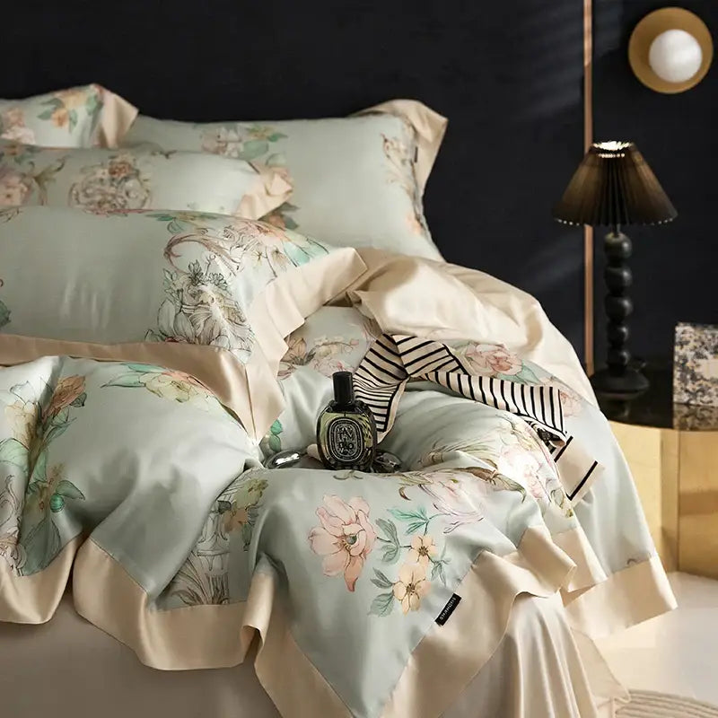Mint Floral Bedding Set