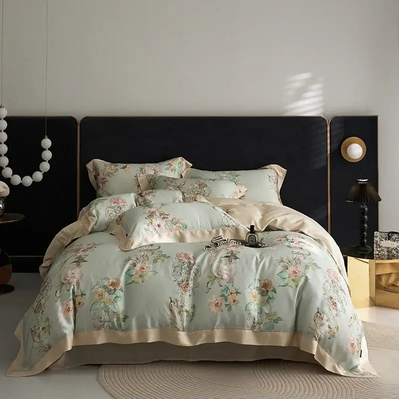 Mint Floral Bedding Set
