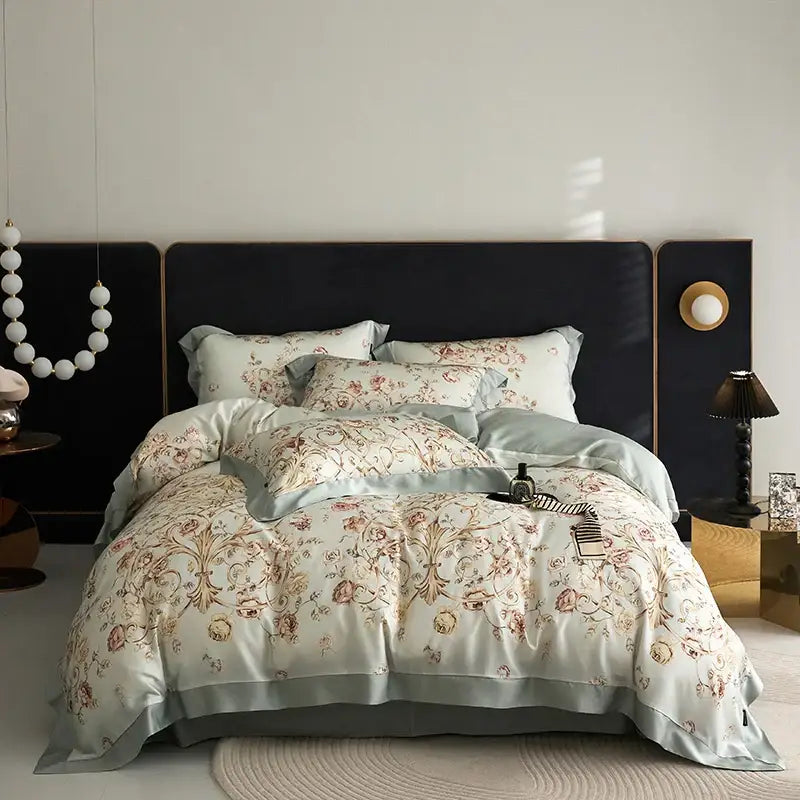 Mint Floral Bedding Set