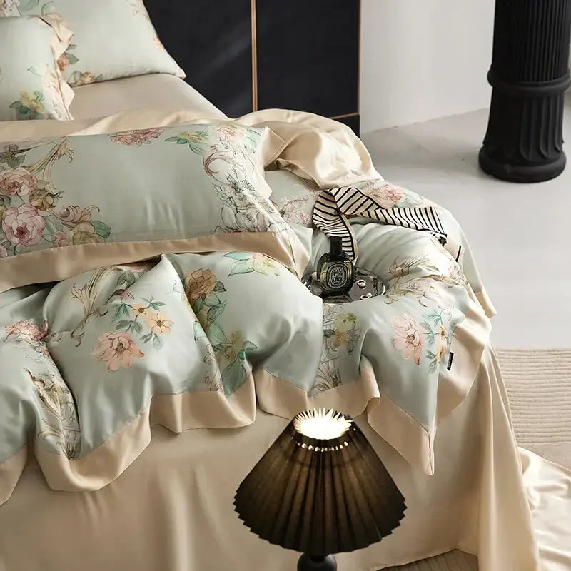 Mint Floral Bedding Set