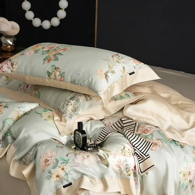 Mint Floral Bedding Set
