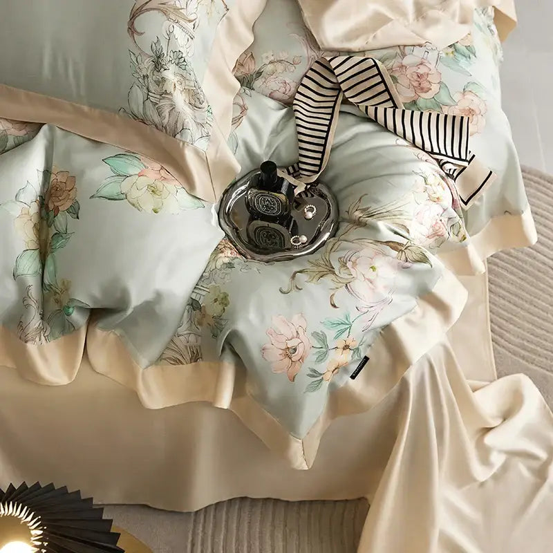 Mint Floral Bedding Set