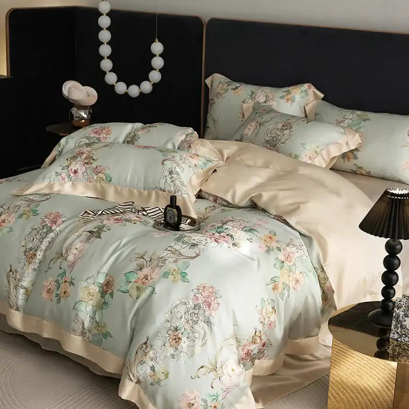 Mint Floral Bedding Set