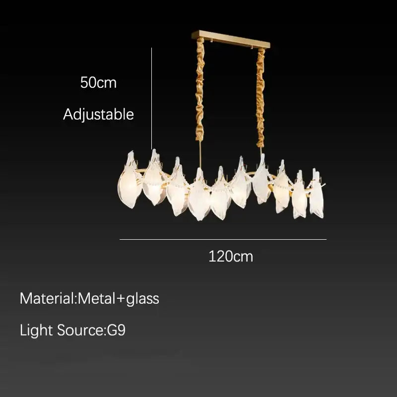 White Feather Glass Chandelier