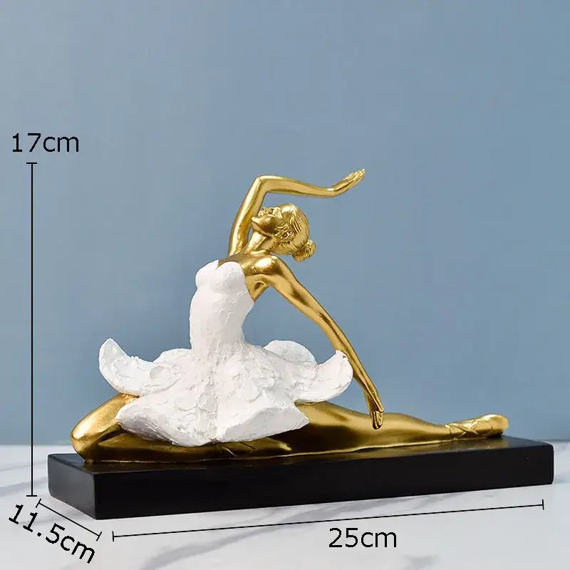 Gold Resin Ballet Sculpture