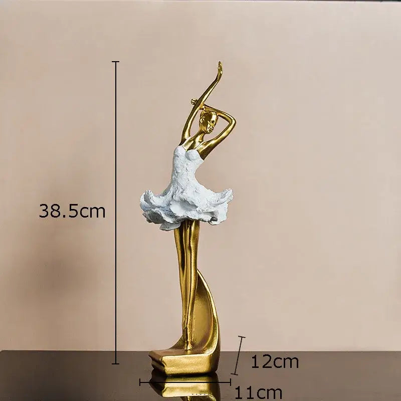 Gold Resin Ballet Sculpture