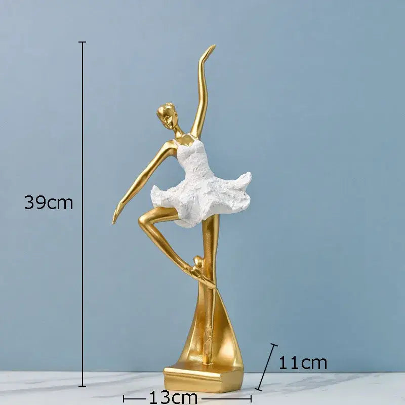 Gold Resin Ballet Sculpture