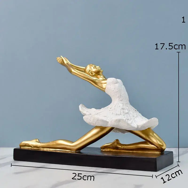 Gold Resin Ballet Sculpture