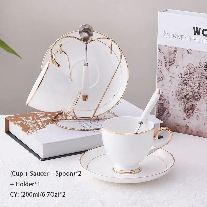 Gold Bone China Coffee Set