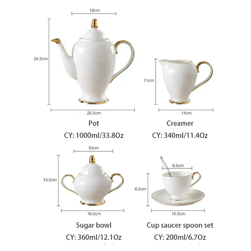 Gold Bone China Coffee Set