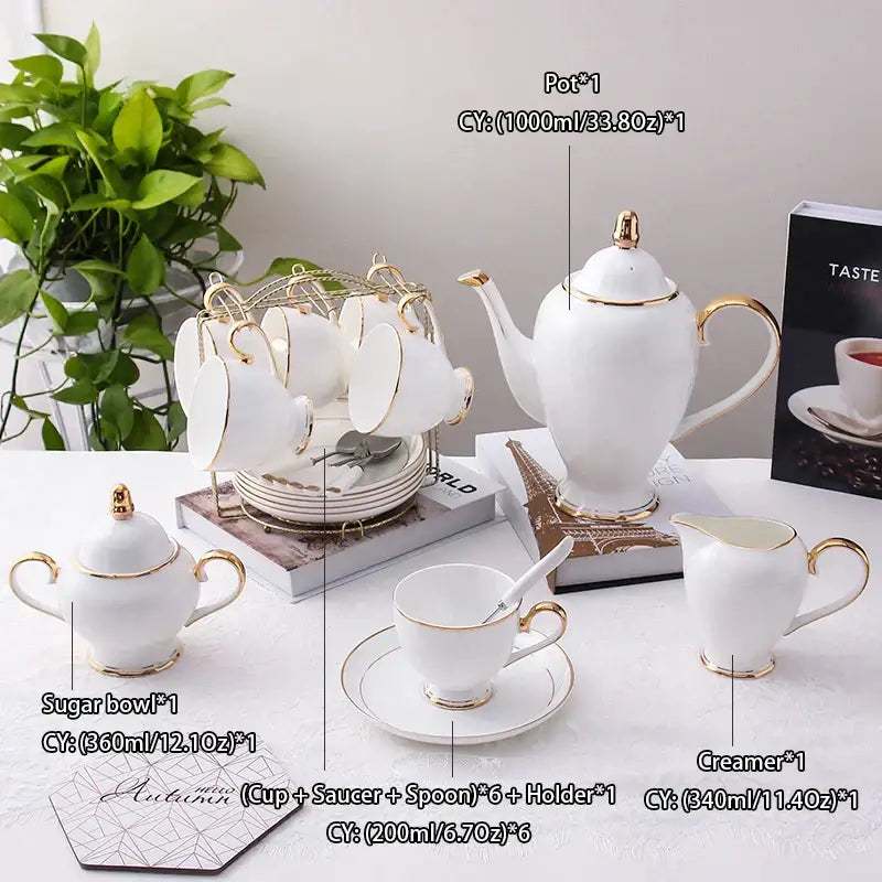 Gold Bone China Coffee Set