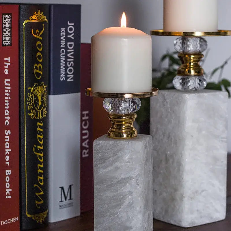 Gold Marble Candle Holder
