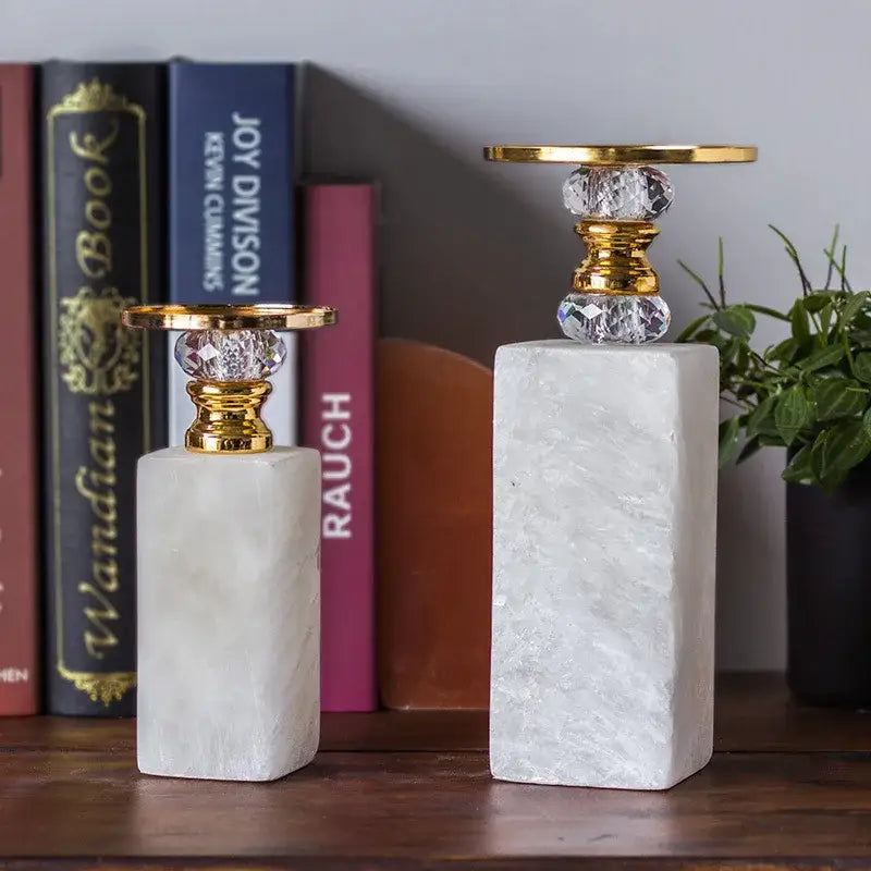 Gold Marble Candle Holder