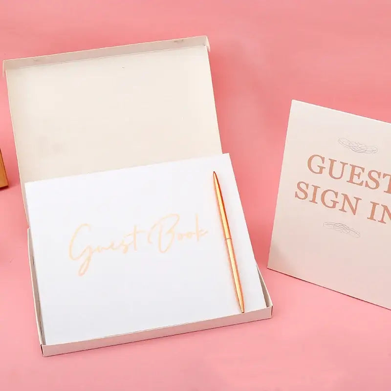 White Bronzing Guest Book