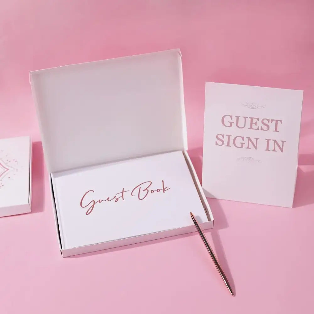 White Bronzing Guest Book