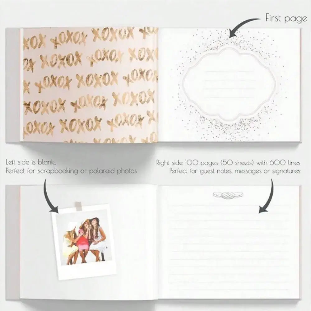 White Bronzing Guest Book