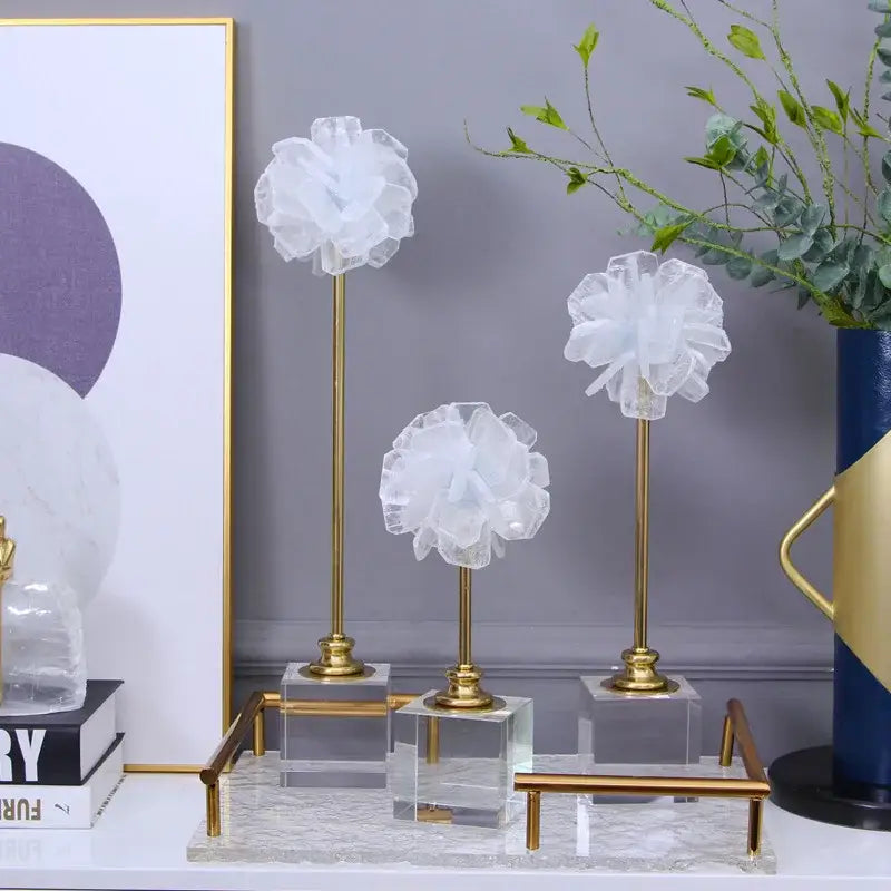 White Organza Glass Sculpture