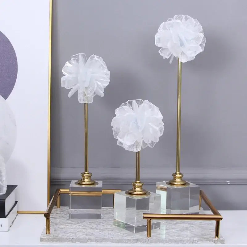 White Organza Glass Sculpture