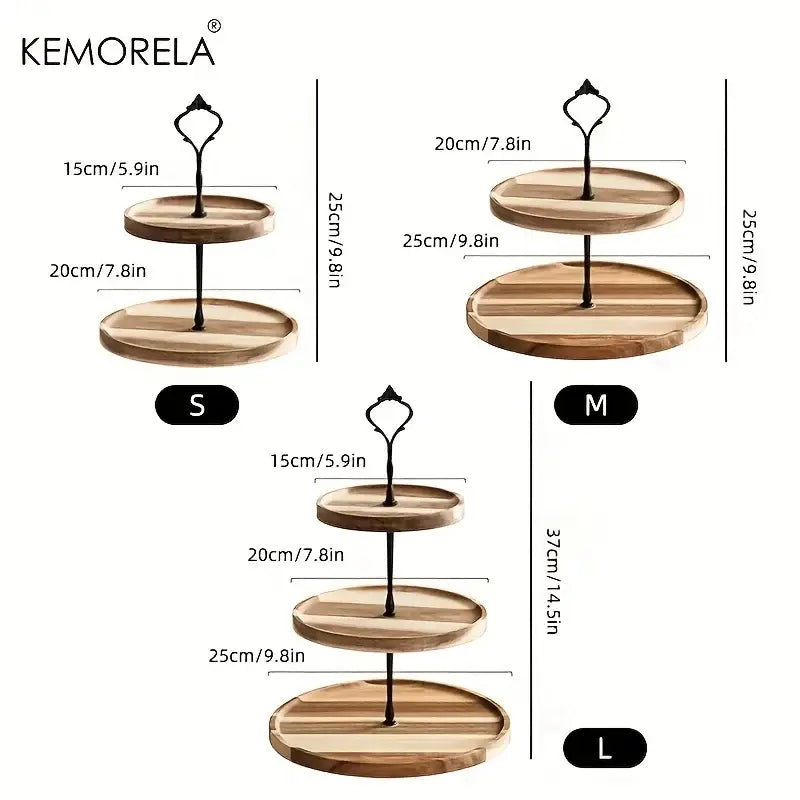 Wood Metal Dessert Stand
