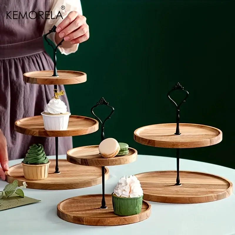 Wood Metal Dessert Stand