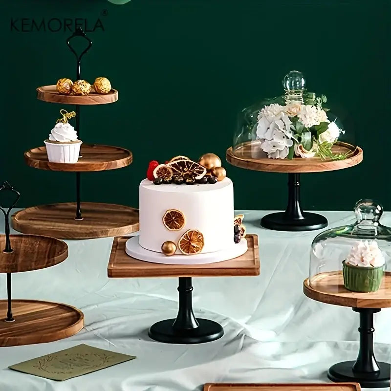 Wood Metal Dessert Stand