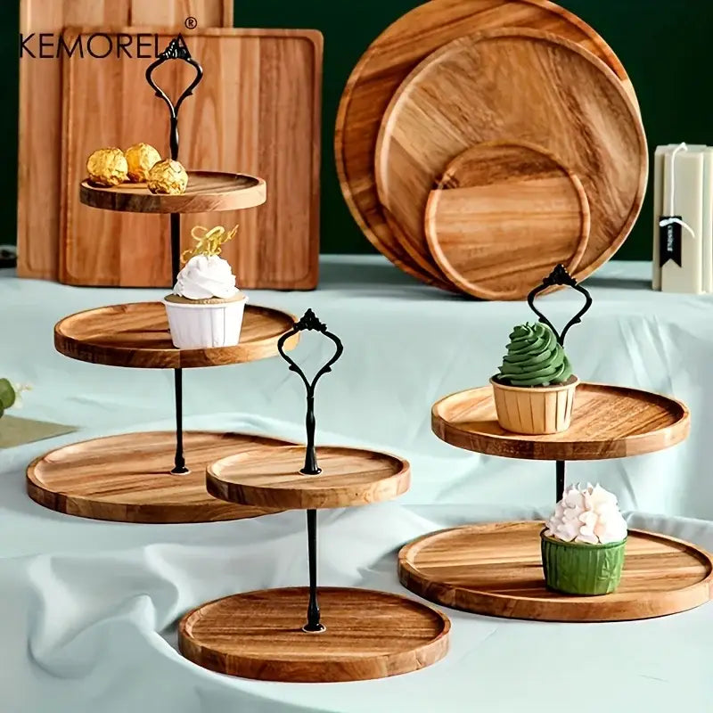 Wood Metal Dessert Stand