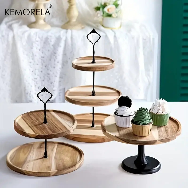 Wood Metal Dessert Stand
