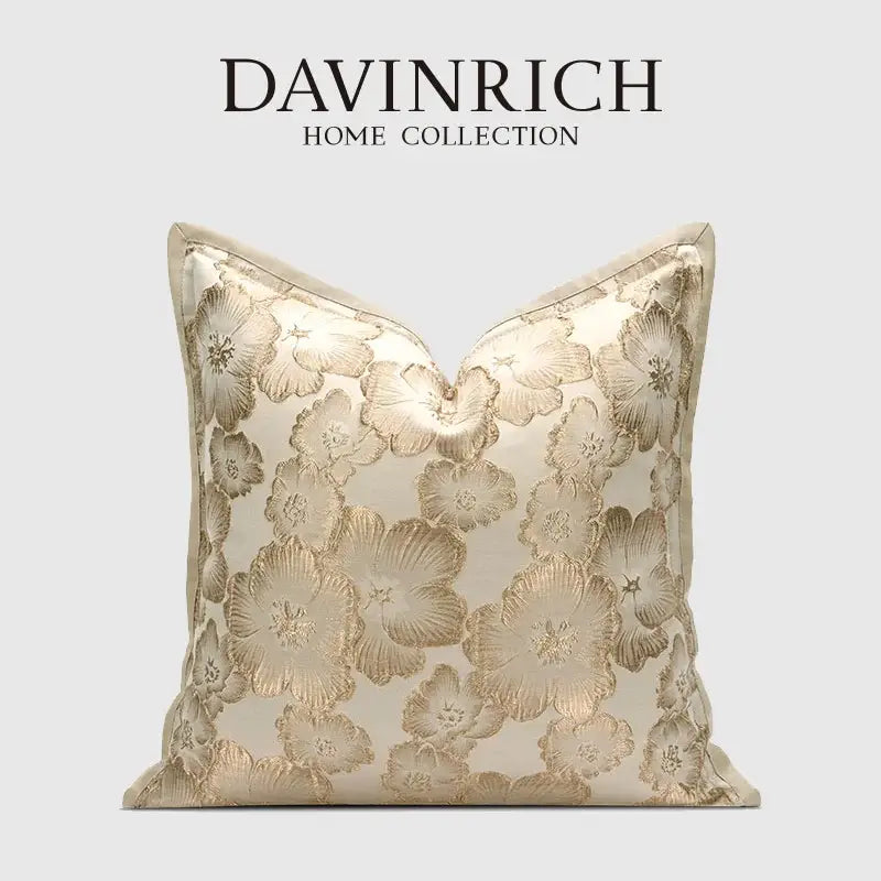 Champagne Floral Cushion Cover