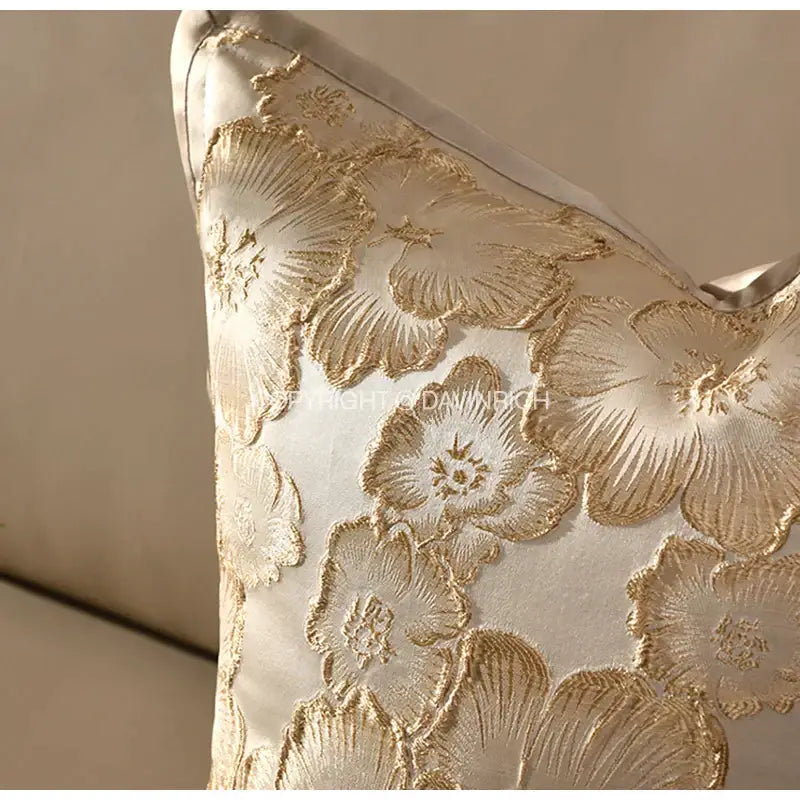 Champagne Floral Cushion Cover