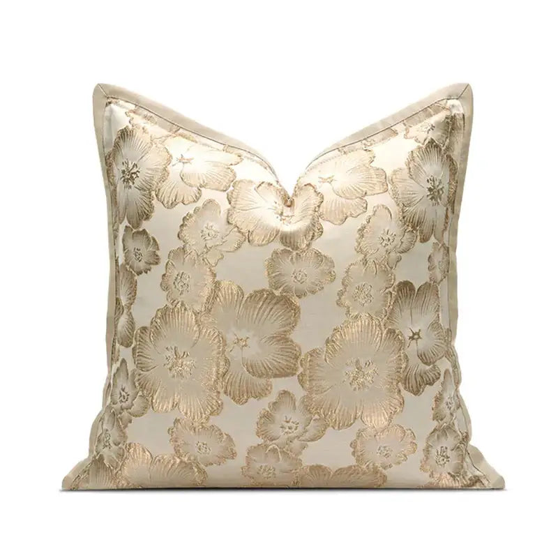 Champagne Floral Cushion Cover