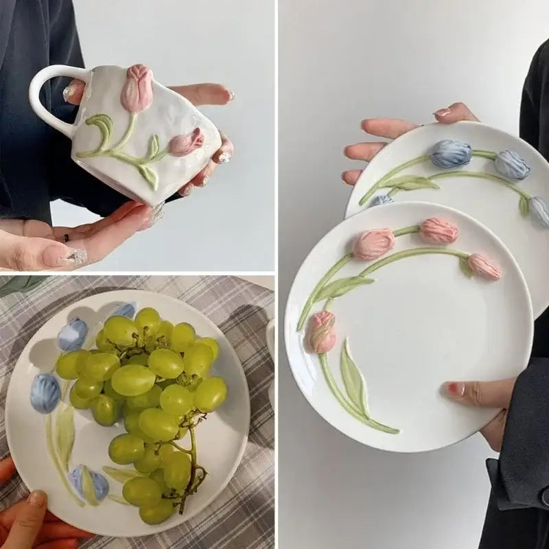 Tulip Ceramic Cup Set