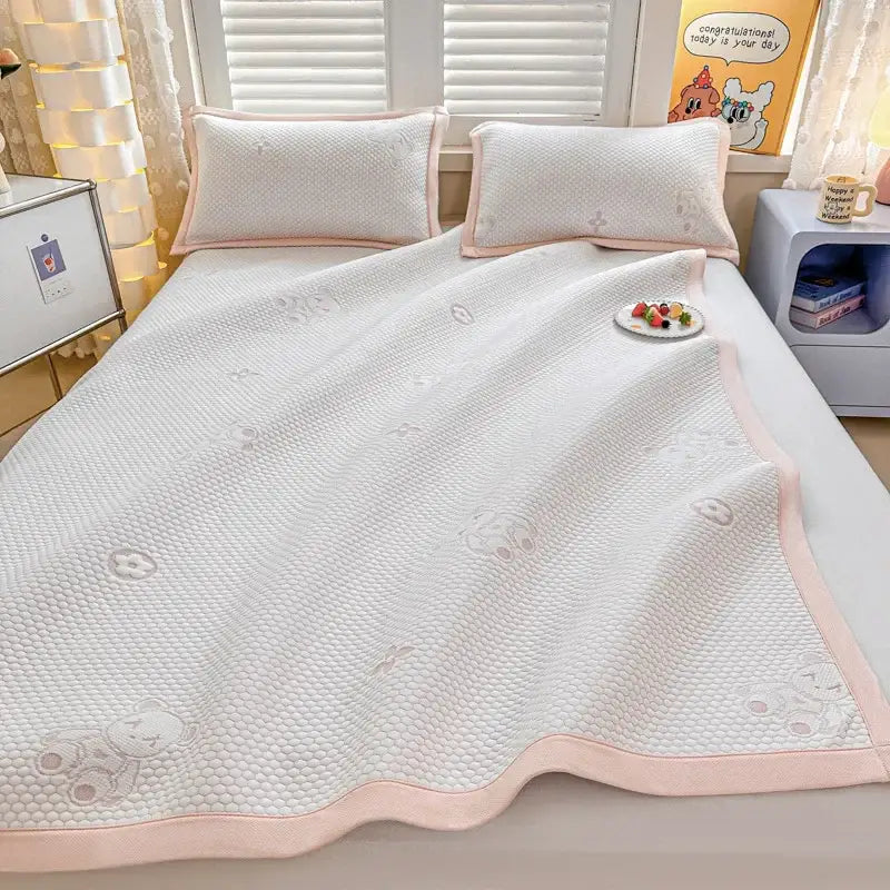 White Embroidered Cooling Mat