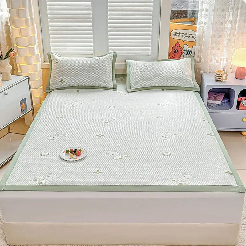 White Embroidered Cooling Mat