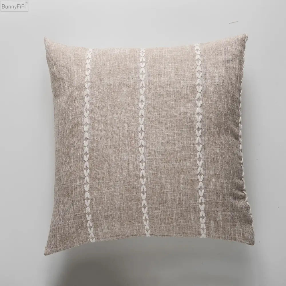 Brown Grey Stripe Cushion Cover