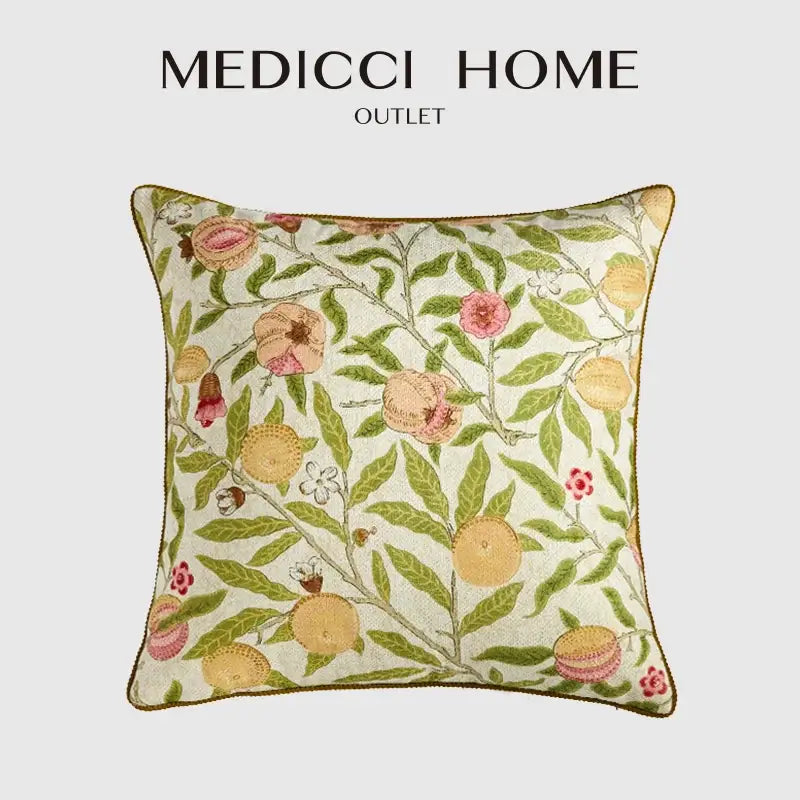 Citron Floral Pillow Case