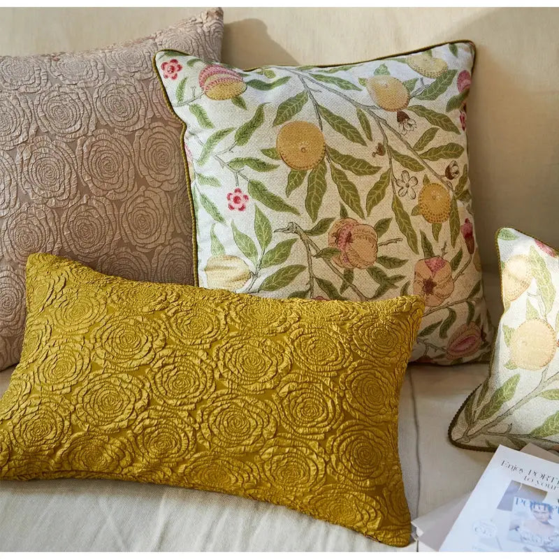 Citron Floral Pillow Case