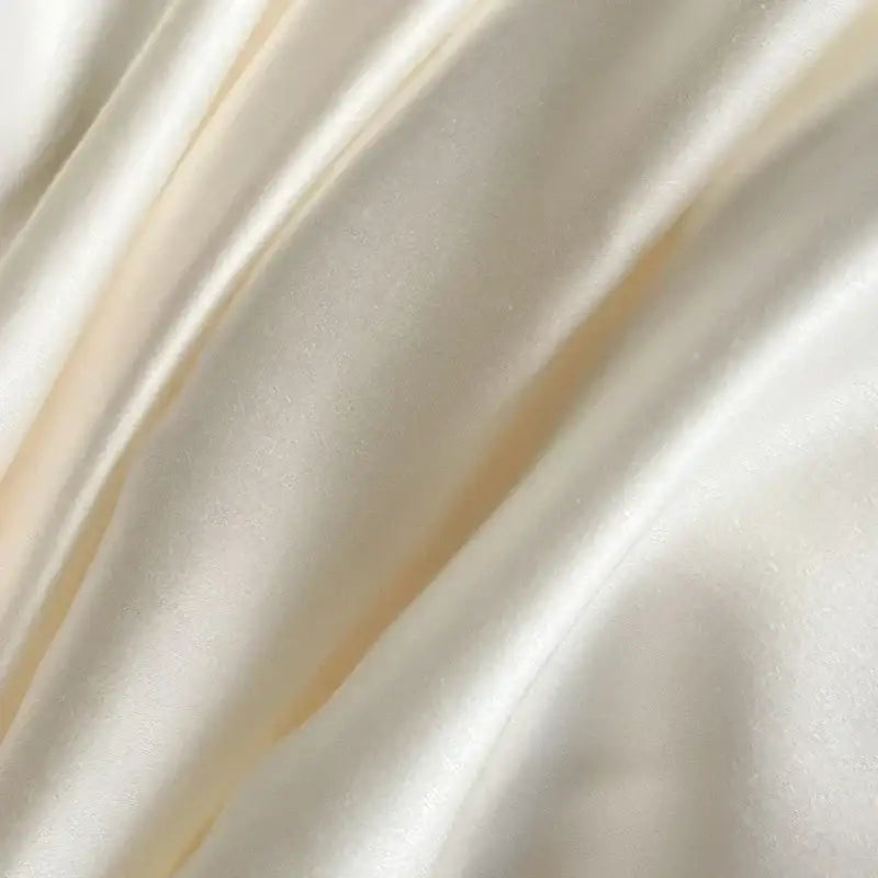 Cream Satin Ice Silk Bedding