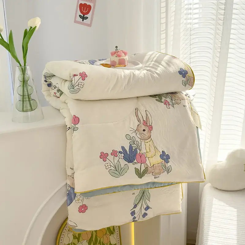 Rabbit Print Gauze Quilt