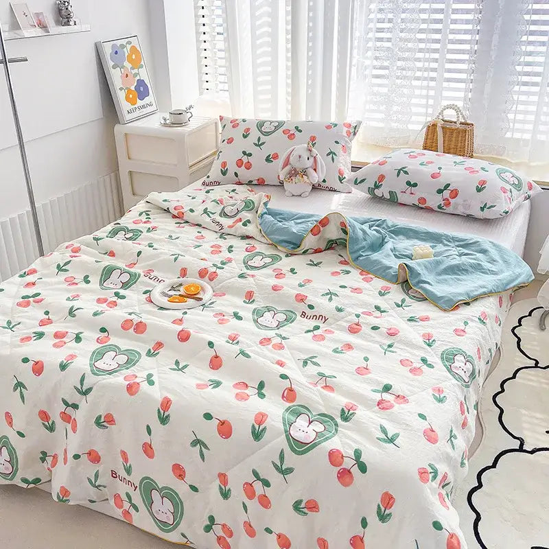 Rabbit Print Gauze Quilt