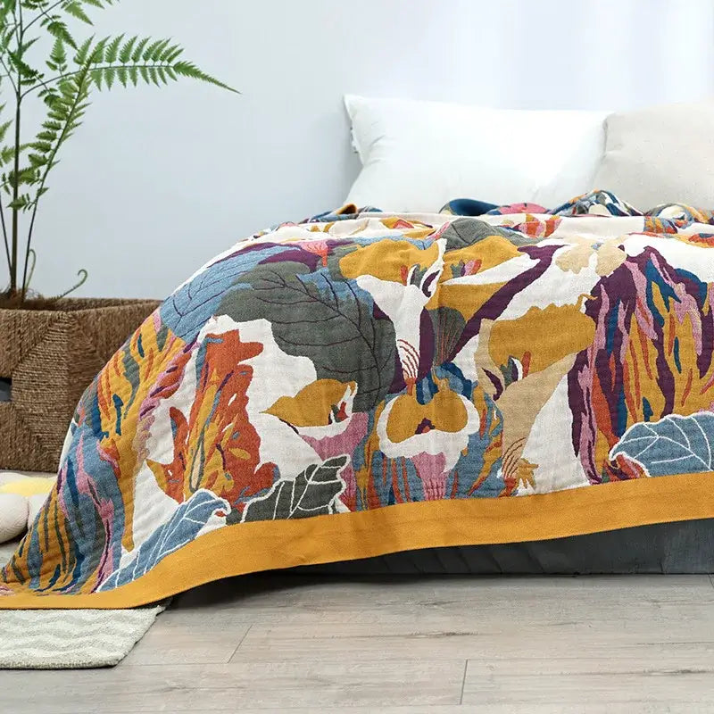 Blue Cotton Gauze Blanket
