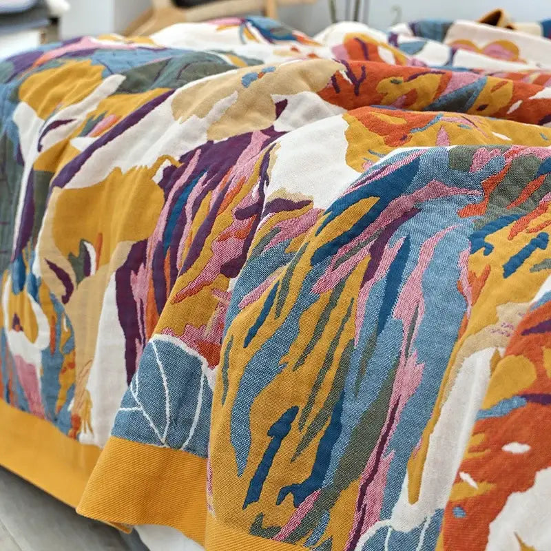 Blue Cotton Gauze Blanket